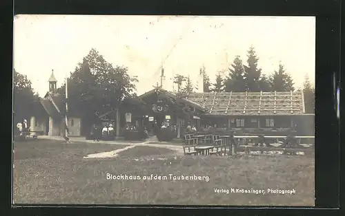 AK Warngau, Gasthaus Blockhaus auf dem Taubenberg