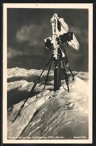 AK Kaiserkreuz auf dem Grossglockner in Kärnten, Gipfelkreuz