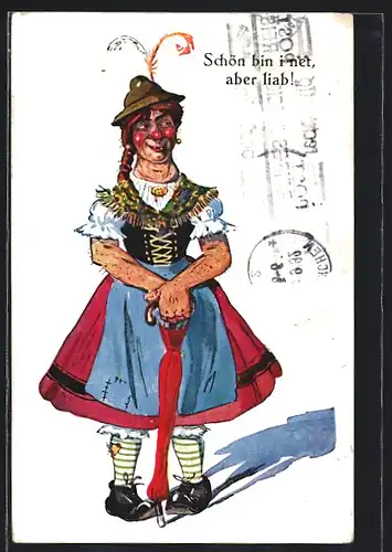 AK Schön bin i net, aber liab, frauenfeindlicher Humor
