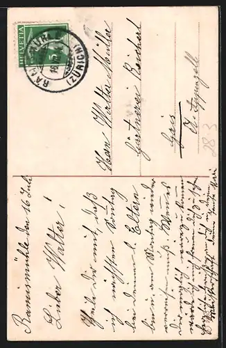 Künstler-AK Wilhelm Tell, Drei Ritter mit erhobener Hand