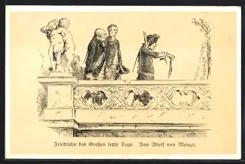 AK Friedrichs des Grossen letzte Tage, von Adolf von Menzel