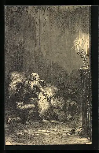 Künstler-AK König Friedrich II. (der Grosse) - Tod am 17. August 1786