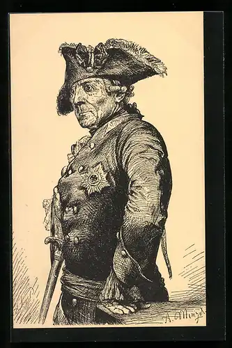 AK Portrait des stattlichen König Friedrich II. in Uniform