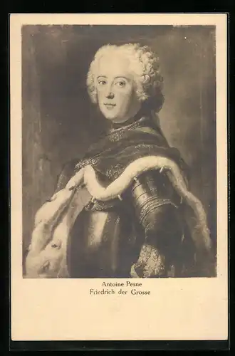 AK Friedrich II. der Grosse, Portrait von Antoine Pesne