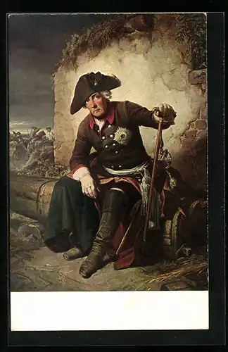 AK Uniformierter König Friedrich II. (der Grosse) im Portrait