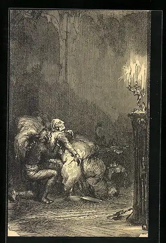 AK Friedrich des Grossen Tod, Adolph v. Menzel