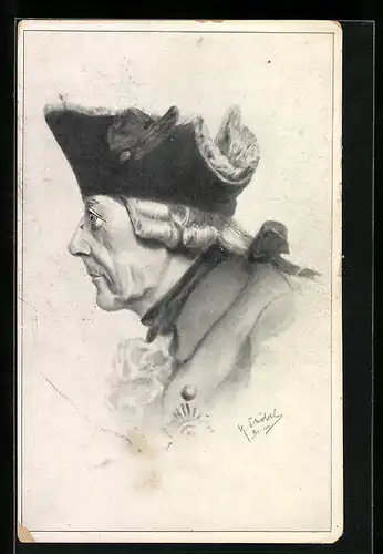 AK Friedrich der Grosse, Seitenportrait