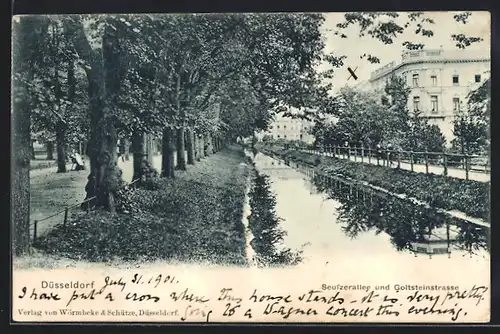 AK Düsseldorf, Seufzerallee und Goltsteinstrasse