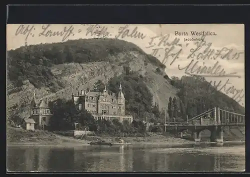 AK Porta Westfalica, Jacobsberg und Hotel Gr. Kurfürst