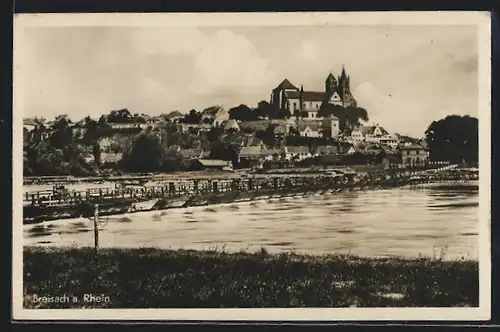 AK Breisach, Teilansicht am Rhein