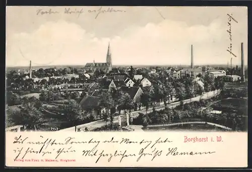 AK Borghorst i. W., Ortsansicht bei Tag