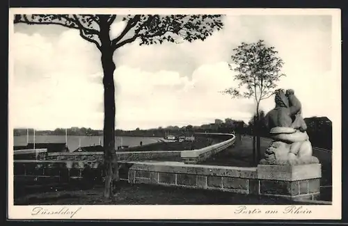 AK Düsseldorf, Partie am Rhein