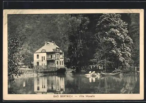 AK Bad Bertrich, Villa Mosella mit Teich