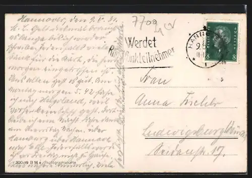 AK Freiburg i. B., Stadttheater im Winter