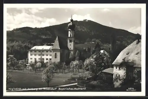 AK Höglwörth bei Teisendorf /Bay., Ortsansicht mit Zellberg