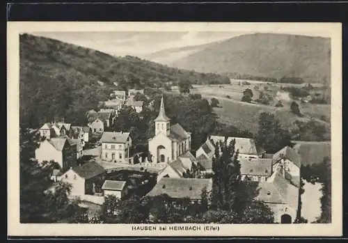 AK Hausen bei Heimbach /Eifel, Teilansicht mit Kirche