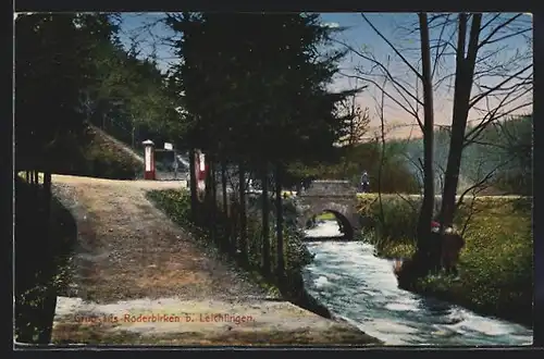 AK Roderbirken bei Leichlingen, Ortspartie mit Brücke und Strasse