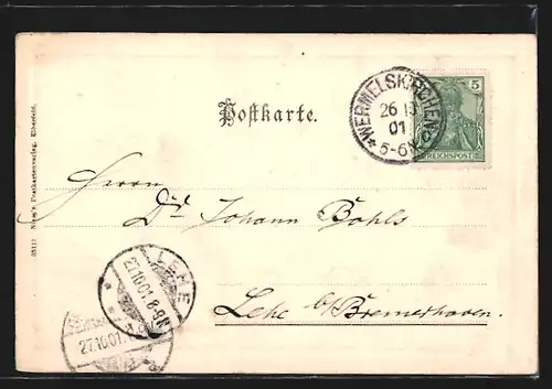 AK Remscheid, Thalsperre aus der Vogelschau