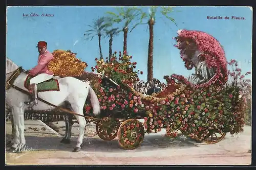 AK La Côte d`Azur /Nizza, Bataille de Fleurs