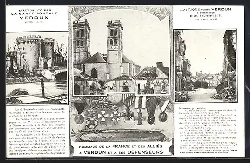 AK Hommage de la France et des Alliés a Verdun et a ses Défenseurs, Eisernes Kreuz