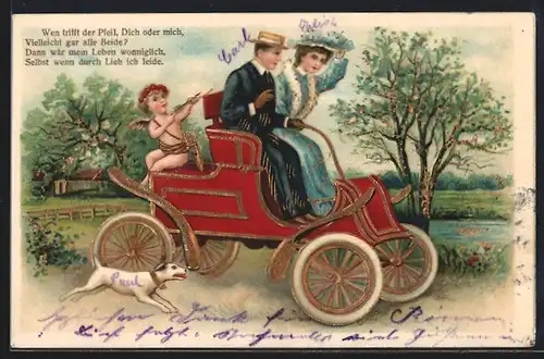 Künstler-AK Armor zielt auf Paar im Auto