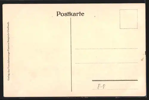 Künstler-AK Bergisch-Gladbach, Einführung Büttenpapier-Fabrikation durch Holländer, Gemälde im Rathaus