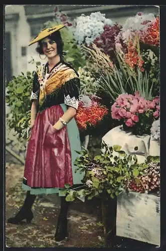AK Nizza / Nice, Marchande de Fleurs, Blumenhändlerin