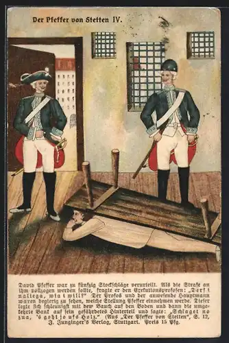 AK Der Pfeffer von Stetten vor der Strafe (Stockschläge)