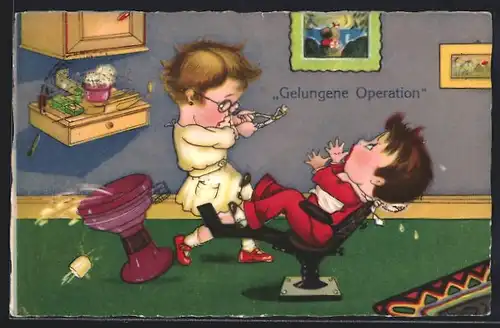 AK Kleiner Zahnarzt nach gelungener Operation