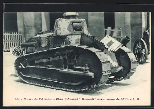 AK Musée de l`Armée, Char d`Assault Renault avec canon de 37 mm