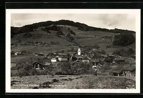 AK Schwarzenberg im Bregenzer Wald, Ortstotale mit der Kirche