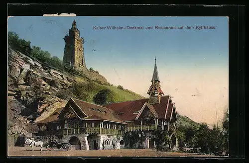 AK Kyffhäuser, Kaiser Wilhelm-Denkmal und Restaurant
