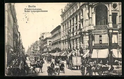 AK Berlin, Friedrichstrasse, Ecke Leipzigerstrasse