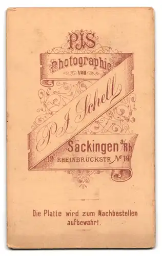 Fotografie P. J. Schell, Säckingen a. Rh., Rheinbrückstrasse 19, Kleiner Junge mit Ponyfrisur im Wolljacket