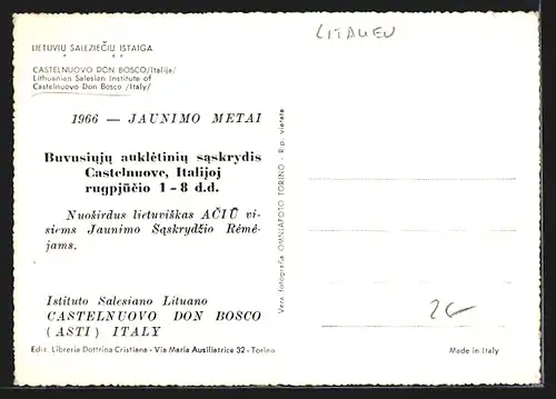 AK Castelnuovo Don Bosco, Lithuanian Salesian Institute, Study Hall, Office of the Director, Dinning Room