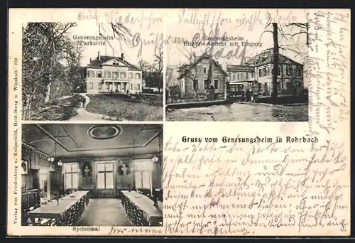 AK Rohrbach, Genesungsheim Parkseite, Hintere Ansicht, Speisesaal