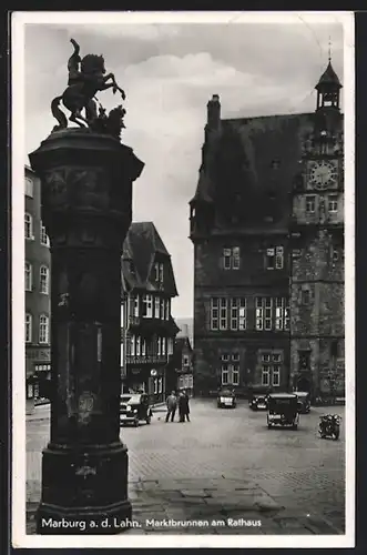 AK Marburg a. d. Lahn, Marktbrunnen am Rathaus