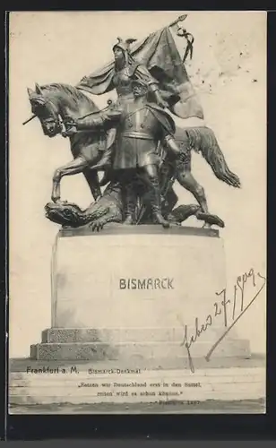 AK Frankfurt a. M., Partie am Bismarck-Denkmal