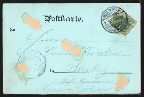 Lithographie Müngsten, Deutschlands höchste Brücke mit Eisenbahn