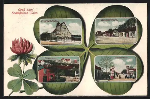 AK Köln-Wahn, Schiessplatz Wahnerheide, Postgebäude, Kaiserstrasse, Wahnertor