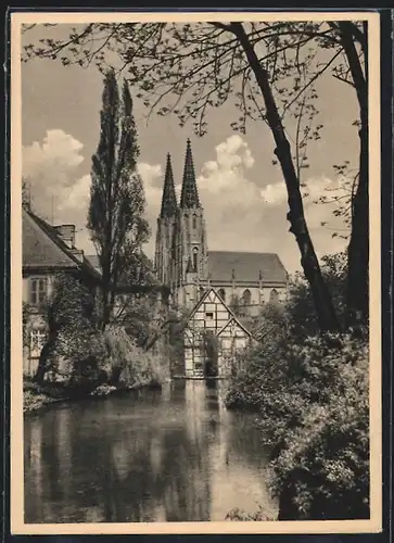 AK Soest, Der grosse Teich, Wiesenkirche