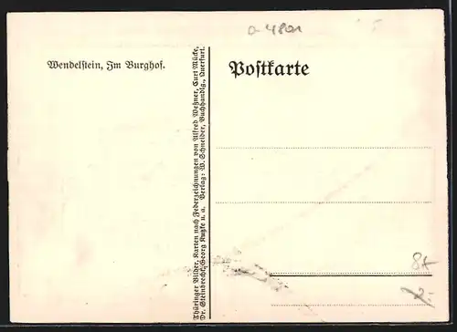Künstler-AK Wendelstein, Im Burghof