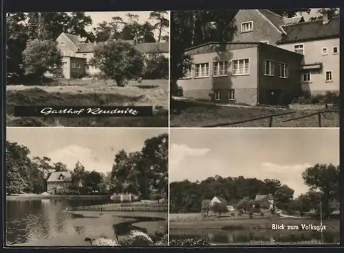 AK Dahlen, Gasthof Reudnitz, Blick zum Volksgut