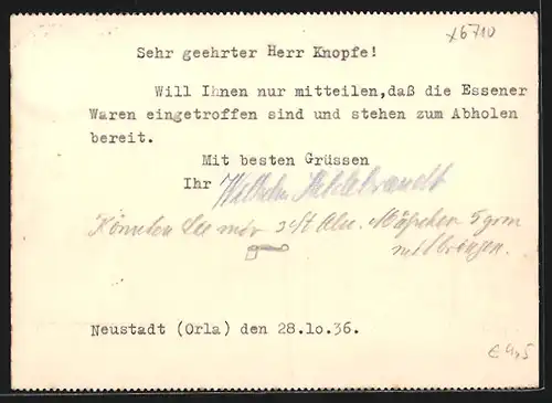 AK Neustadt /Orla, Karl Hildebrandt, Glas, Prozellan, Steingut