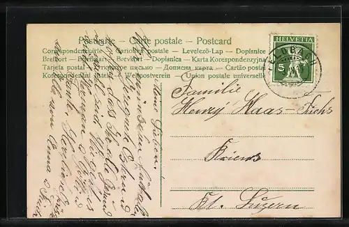 AK Verletztes Osterküken, Fröhliche Ostern