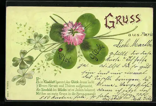 AK Blühendes Kleeblatt