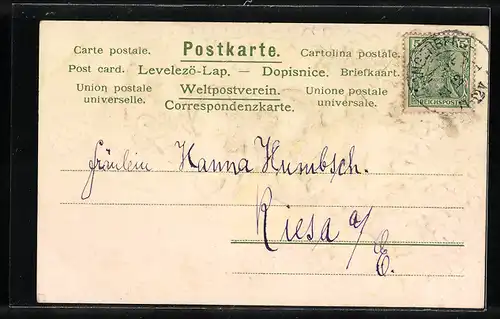 AK Jahreszahl 1902 mit Kleeblatt