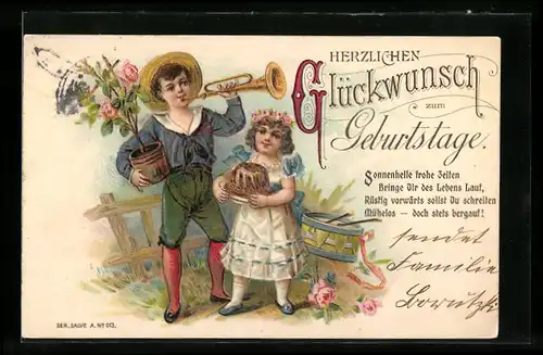 AK Kinder gratulieren zum Geburtstag