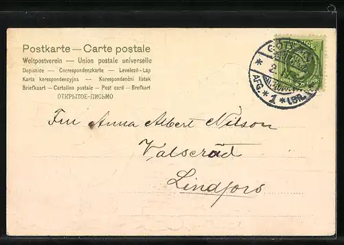 AK Küken mit kleinen Osterhase-Figuren