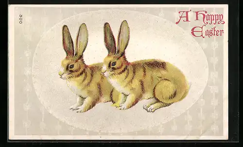AK Zwei Osterhasen, A happy Easter